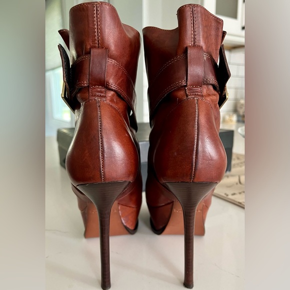Rachel Zoe Michelle Vachetta Leather size 7 Platform Bootie Color:Nut. - Picture 4 of 5